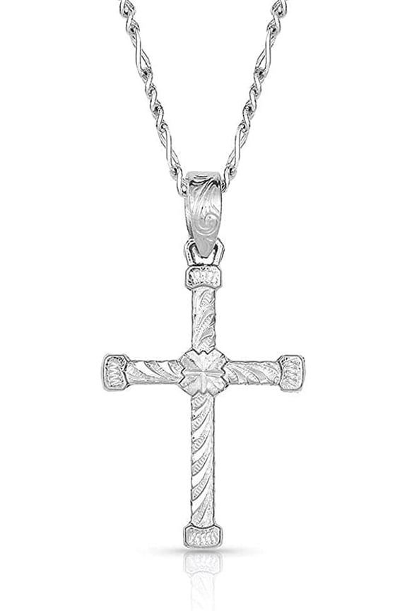 Women's Binding In Faith Cross Necklace Silver One Size