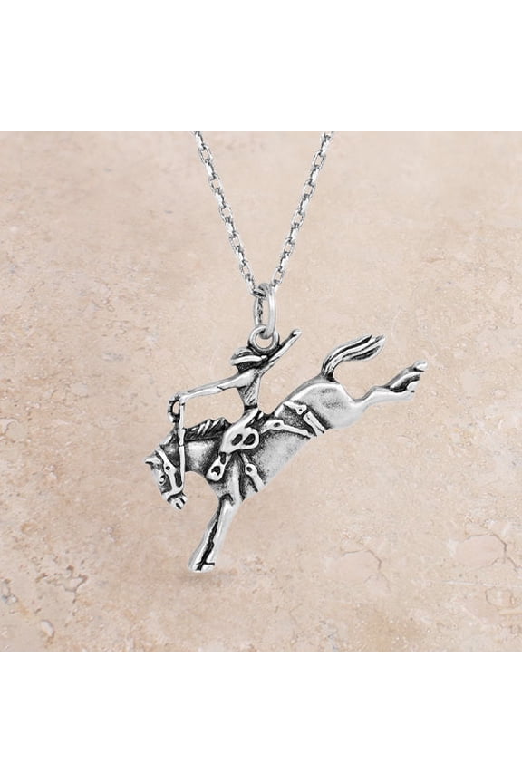 Western Men's Necklace Saddle Bronc Rider