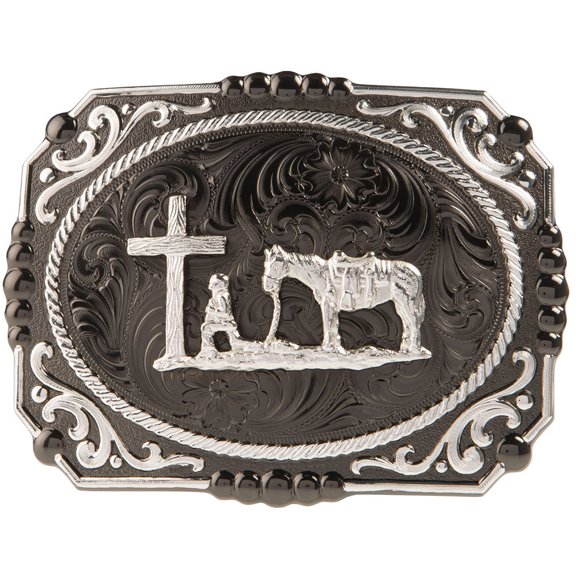 Montana Silversmiths Cameo Praying Christian Cowboy - Acc Buckle  - 25815Sb-731