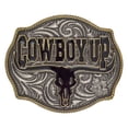 thumbnail image 1 of Montana Silversmiths Cowboy Up Says The Bull - Acc Buckle  - A354, 1 of 4