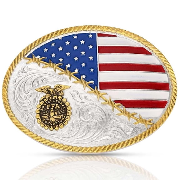 Montana Silversmiths Ffa Patriotic Flag - Acc Buckle  - A1048Ffa