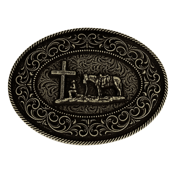 Montana Silversmiths Faith in Him Christian Cowboy Belt Buckle A1080C