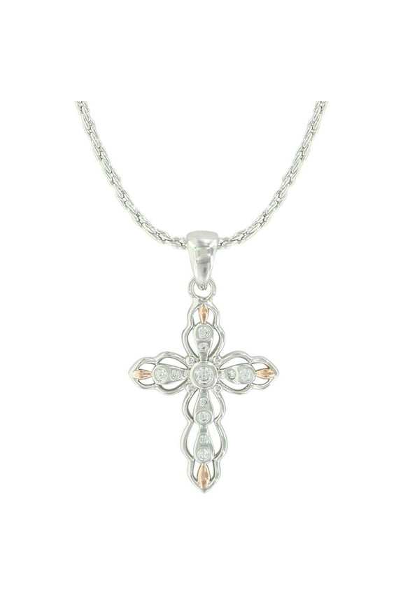 Women's Against The Light Cross Necklace Silver One Size