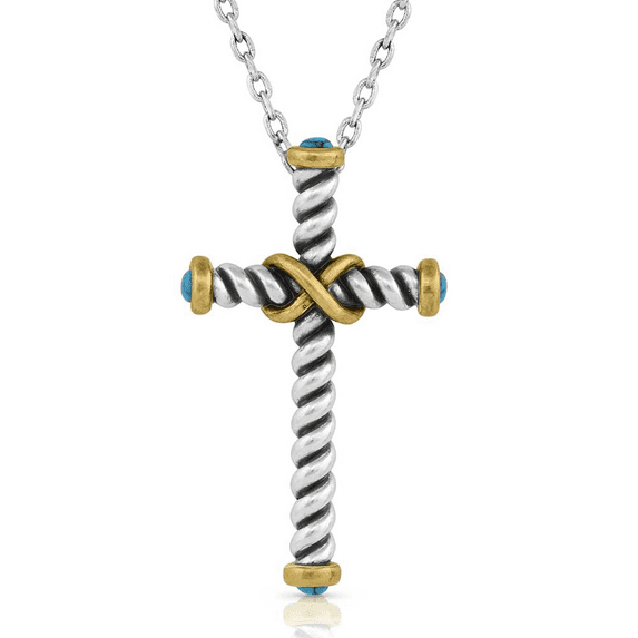 Montana Silversmiths Forever Cross Turquoise - Accessories Jewelry Necklace - Nc5328