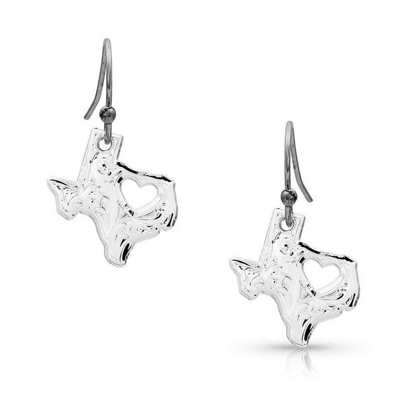 Montana Silversmiths I Heart Texas Charm Silver - Accessories Jewelry Earrings - Er2370Tx