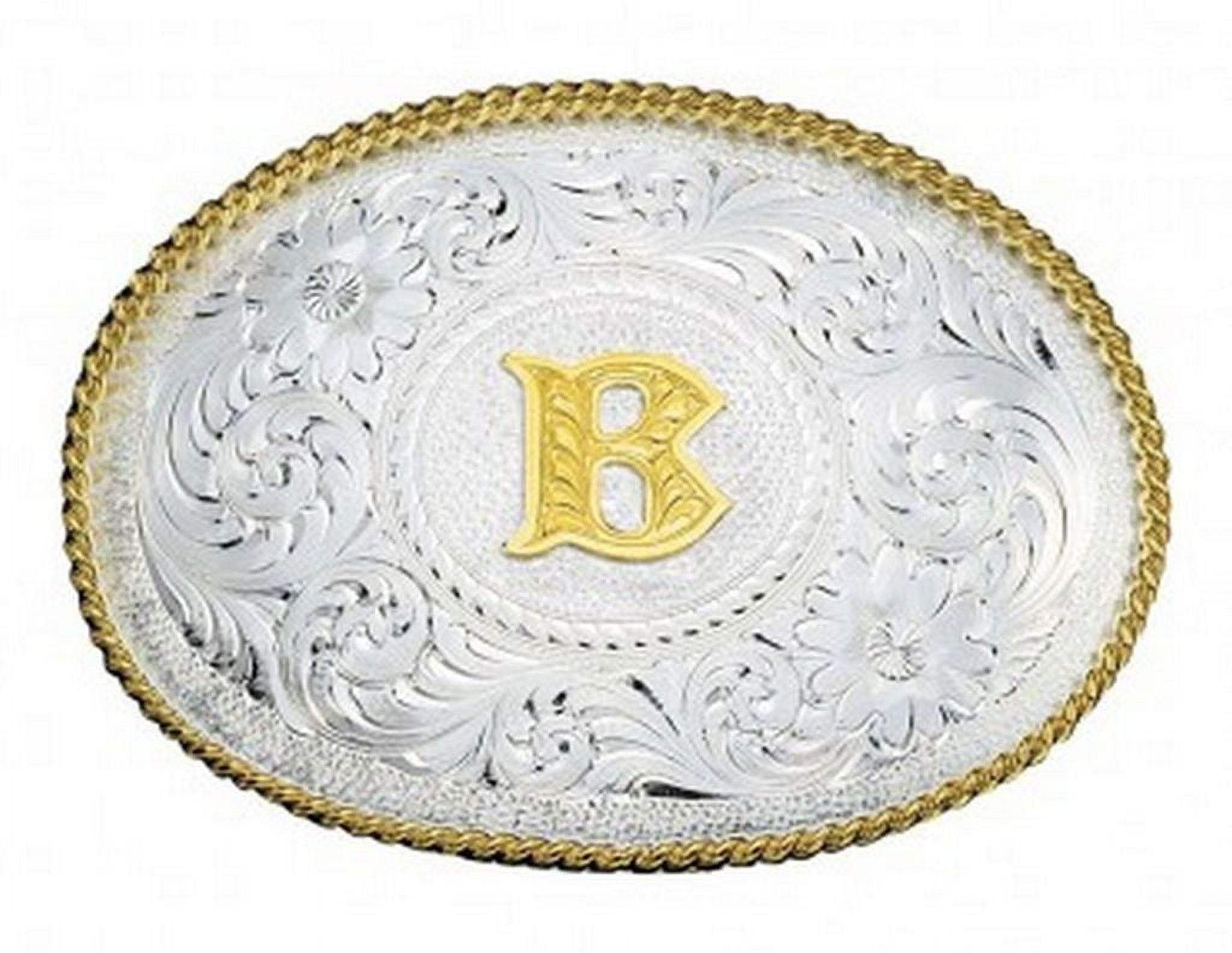 MONTANA SILVERSMITHS Initial B Silver Two Toned - Acc Buckle - 700B