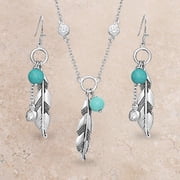 Montana Silversmiths Jewelry Set Womens Charming Feather 18 JS4827