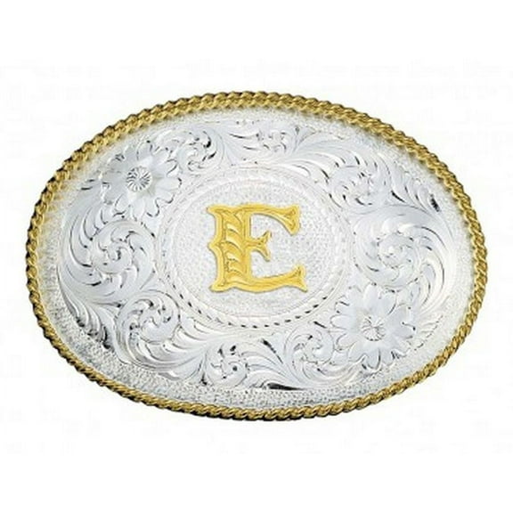 Montana Silversmiths Initial E Silver Two Toned - Acc Buckle - 700E