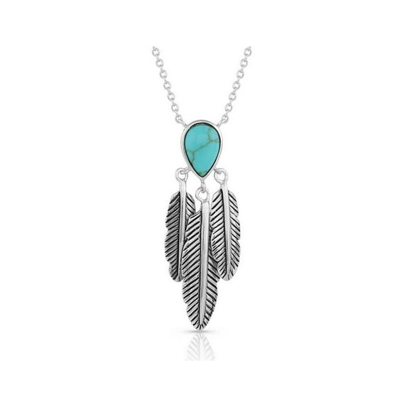 Montana Silversmiths Necklace Womens Spirit Tears Feather 19" NC5287