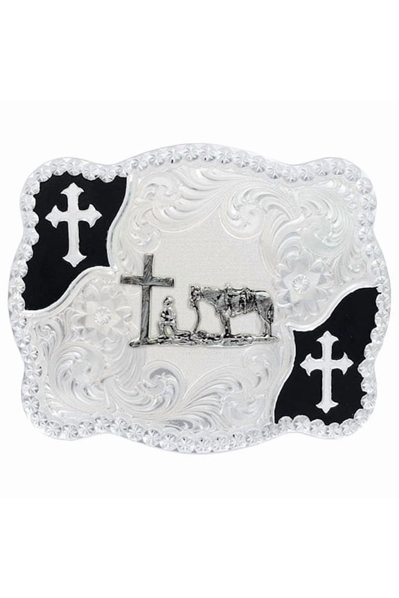 Christian Cowboy Scallop Cross - Acc Buckle  - 3611-731M