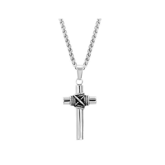 Montana Silversmiths Christian Faith Cross Men's Necklace Rope Wrapped Cross Necklace