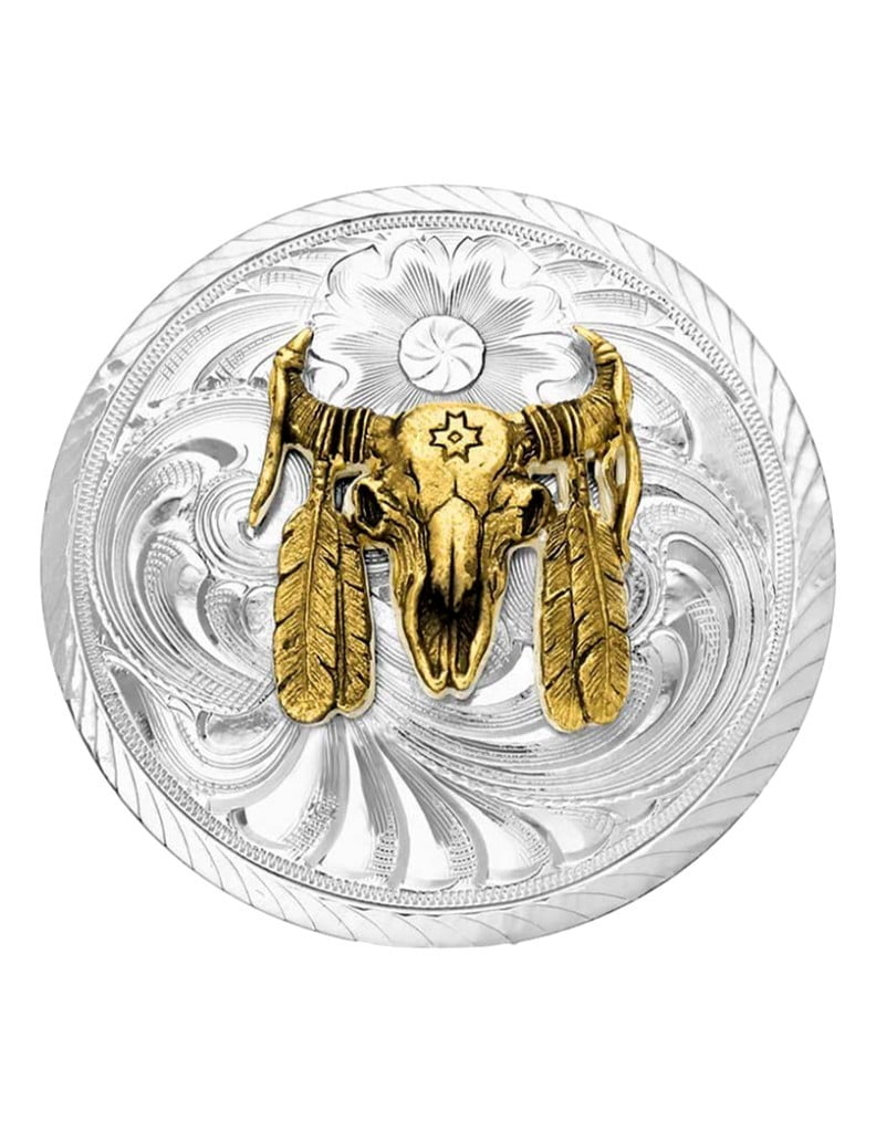 Montana Silversmiths Scarf Slide Adult Skull Silver Gold SCARF100-447