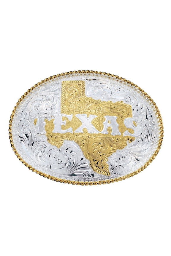 Silver Engraved State Of Texas - Acc Buckle - 5630