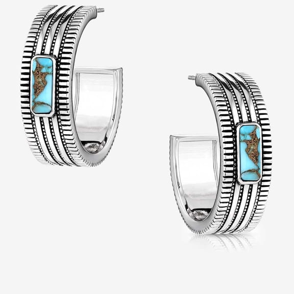Montana Silversmiths Turuqoise Sky Hoop - Accessories Jewelry Earrings - Er6111