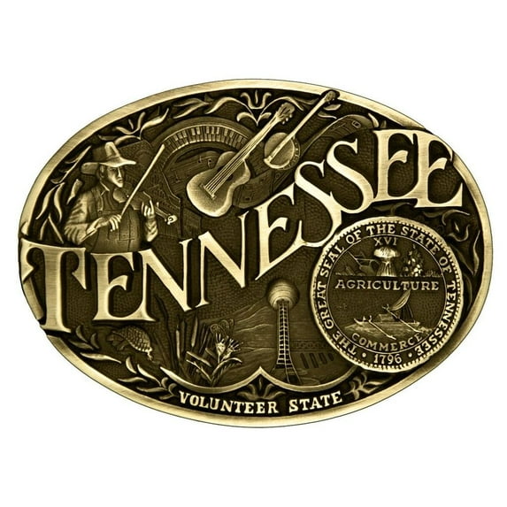 Montana Silversmiths Men's Tennessee State Heritage Attitude Belt Buckle - 60811TNC One Size