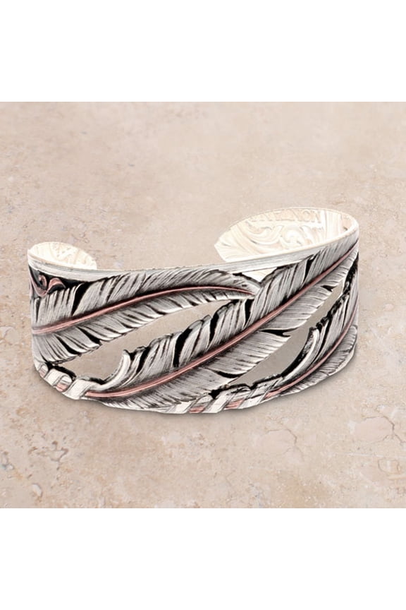 Wind Dancer Pierced Feather Cuff Bracelet