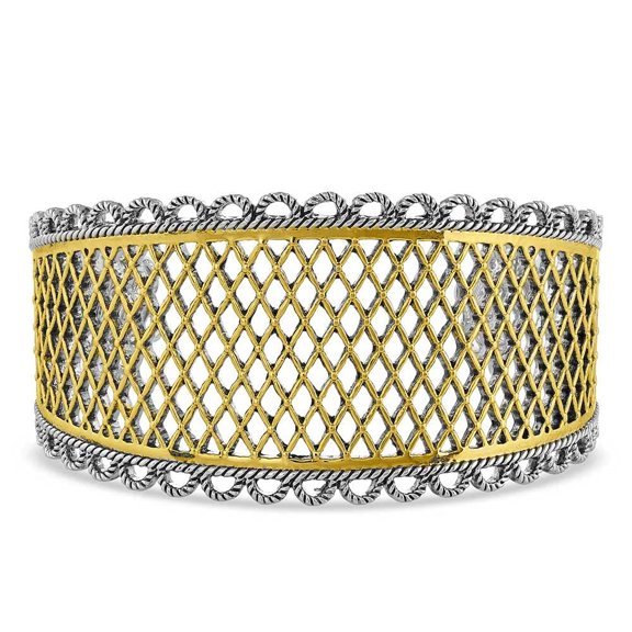 Montana Silversmiths Women's Honeycomb Western Lace Cuff Bracelet Silver One Size