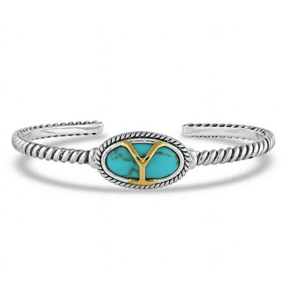 Montana Silversmiths Womens Yellowstone Turquoise Cuff Bracelet