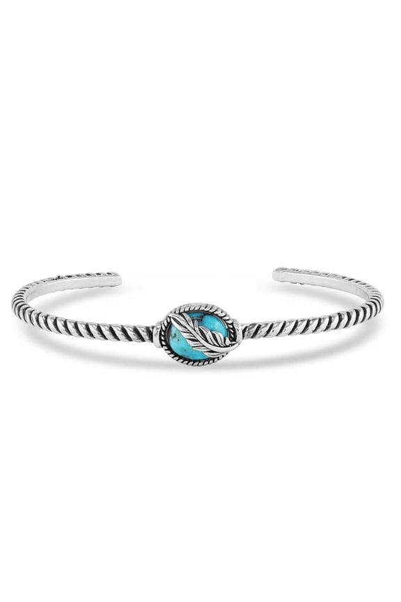 World's Feather Turquoise Cuff Bracelet BC5375