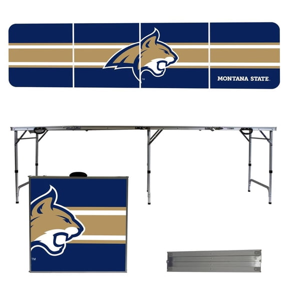 Montana State Bobcats Striped Design 8' Portable Folding Tailgate Table