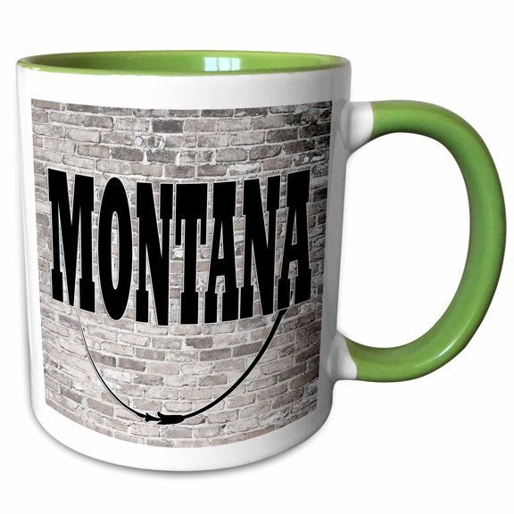 3drose, Montana. State Capital Is Helena., 11oz Two-tone Green Mug