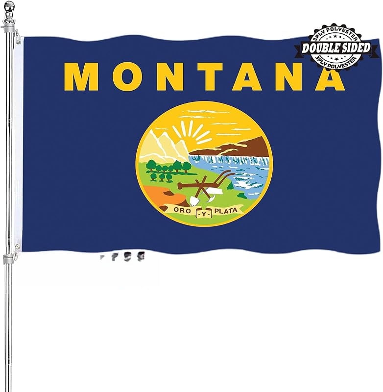 Montana State Flag 3x5 Feet Heavy-Duty Polyester with Brass Grommets