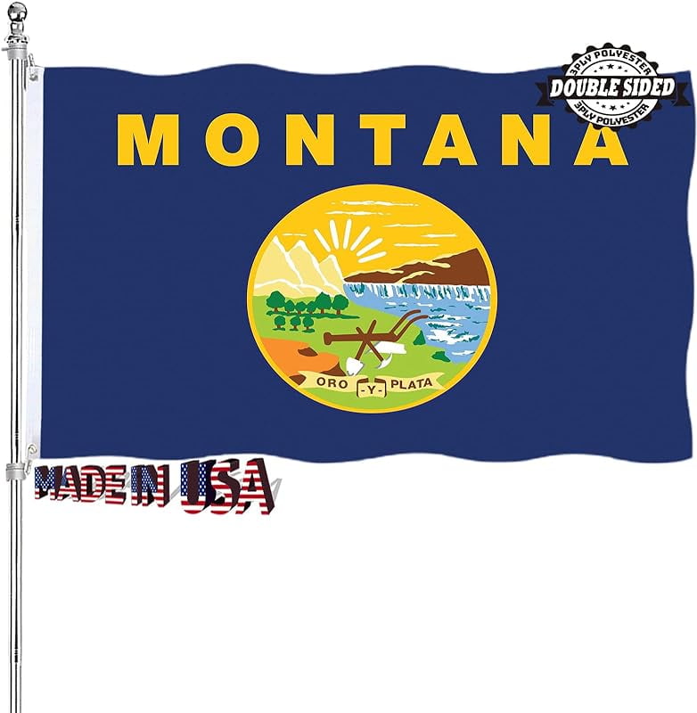 Montana State Flag 3x5 Feet Heavy-Duty Polyester with Brass Grommets