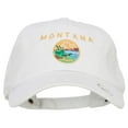 thumbnail image 1 of Montana State Flag Map Embroidered Unstructured Washed Cap - White OSFM, 1 of 5