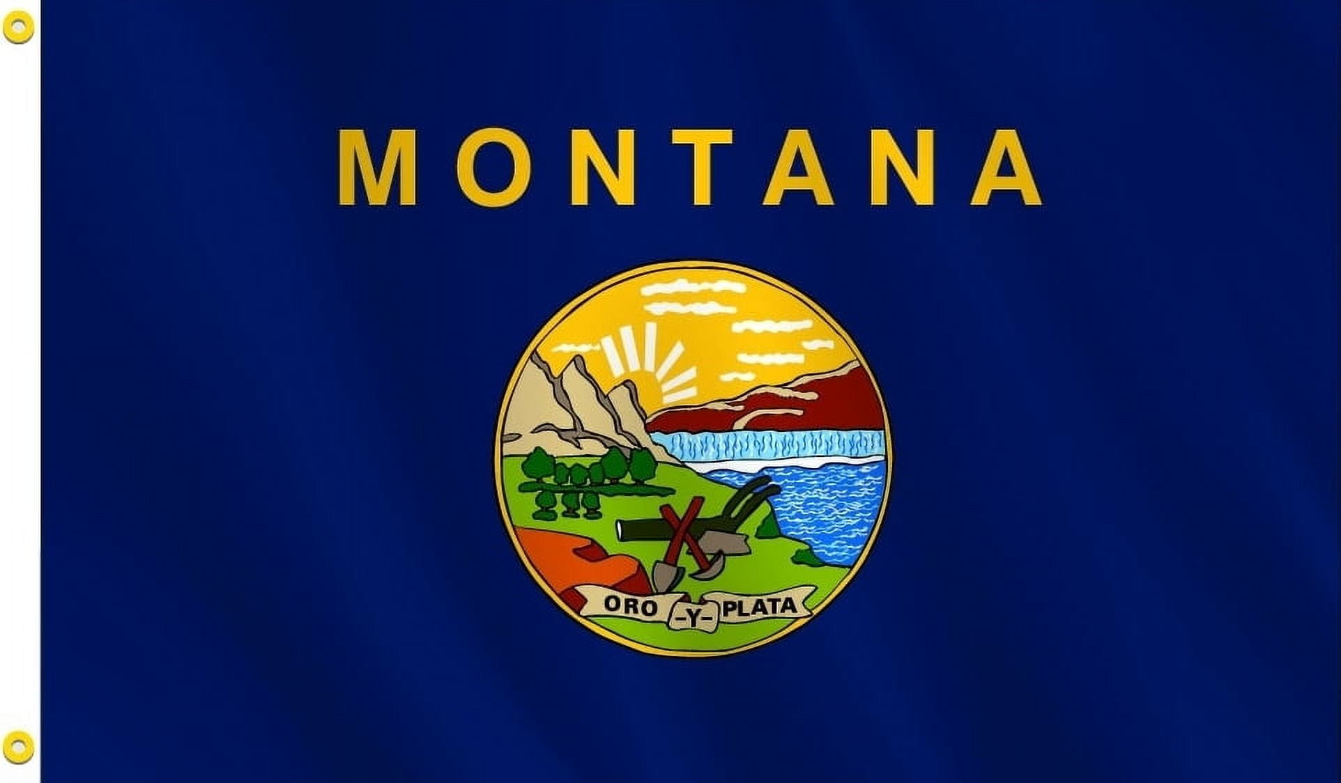 Montana State Flag 3x5 Feet Heavy-Duty Polyester with Brass Grommets