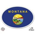 thumbnail image 1 of Montana State Flag Oval - 8" Vinyl Sticker - For Car Laptop I-Pad - Waterproof Decal, 1 of 1