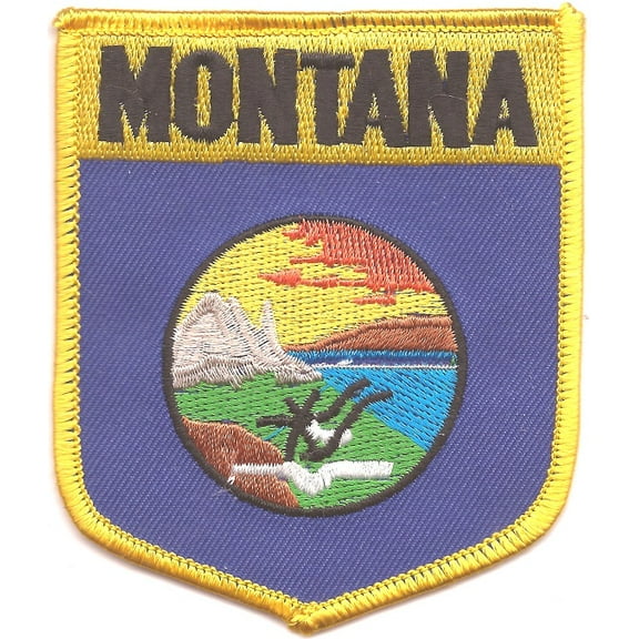 Montana State Shield Patch; Measure 3 1/8'" x 3 1/2", Embroidered Iron On or Sew On Shield Patch Flag Emblem