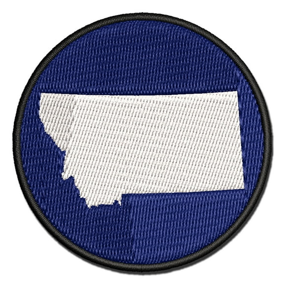 Montana State Silhouette Applique Multi-Color Embroidered Hook & Loop Patch - 3.5 Inch Large