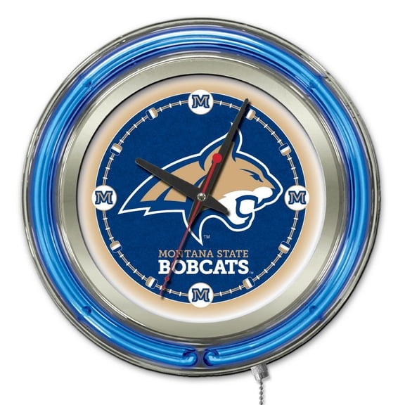 Montana State University 15" Double Neon Wall Clock