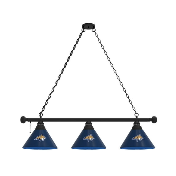 Montana State University 3 Shade Billiard Light with Black Fixture
