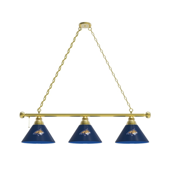 Montana State University 3 Shade Billiard Light with Brass Fixture