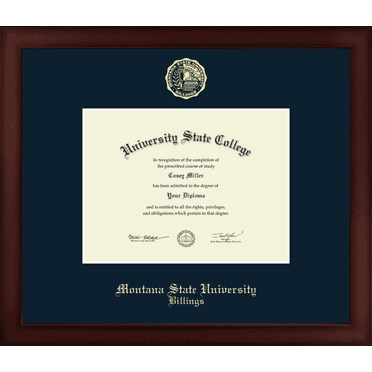 Montana State University Billings Diploma Frame, Document Size 8" x 6"