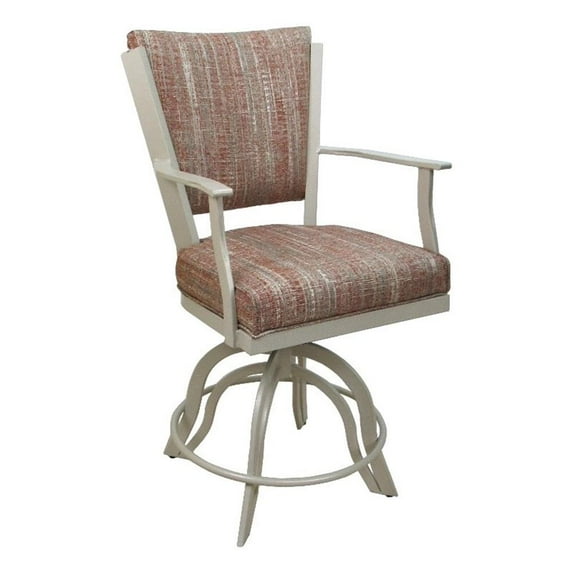 Montana Swivel Counter 26" Metal Bar Stool - Watusi Madder Fabric - Beige Frame