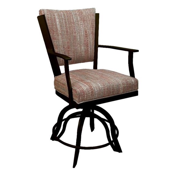 Montana Swivel Counter 26" Metal Bar Stool - Watusi Madder Fabric - Brown Frame