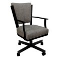 thumbnail image 1 of Montana Swivel Metal Dining Caster Chair -Plumley Cocoa Brown Fabric-Black Frame, 1 of 2