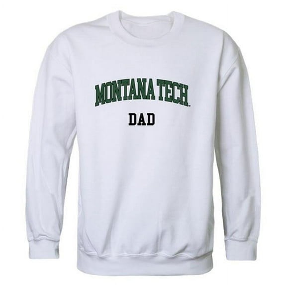 Montana Technological University Orediggers Dad Crewneck Sweatshirt, White - Small