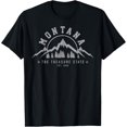 thumbnail image 1 of Montana The Treasure State Est. 1889 Vintage Mountains Gift T-Shirt, 1 of 3