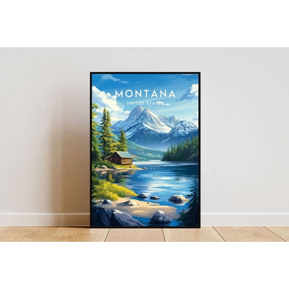 Montana USA Travel Wall Art Print, Mountain State Decor And Nature Artwork