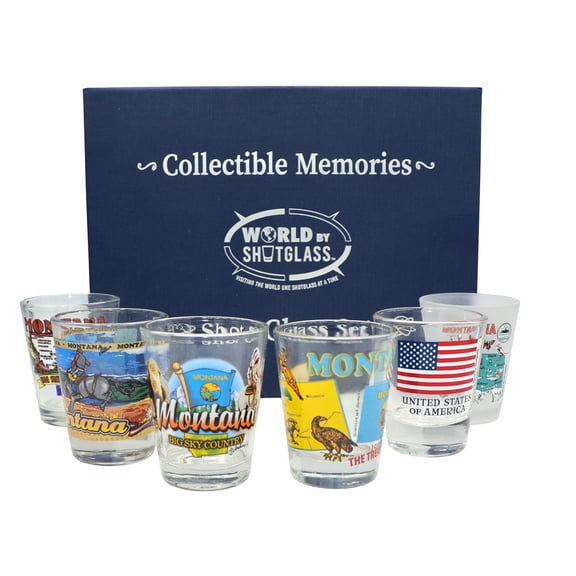 Montana United States USA Souvenir Boxed Shot Glass Set (Set of 6)