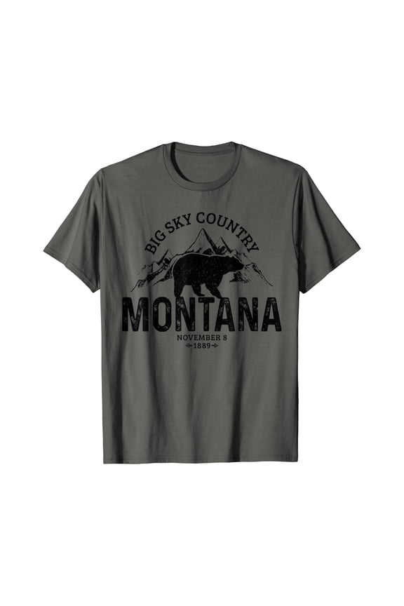 Montana Vintage Grizzly Bear Camping Hiking Souvenir Gift T-Shirt