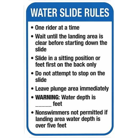 Montana Water Slide Rules Sign - 8"x12", Complies With State Pool Code, Metal Decor for Business, Office, Home, Yard, Garden
