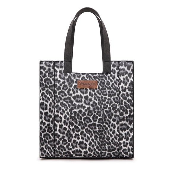 Wrangler Wildside Cheetah Tote Bag for Women Medium Top-handdle Handbags, Black