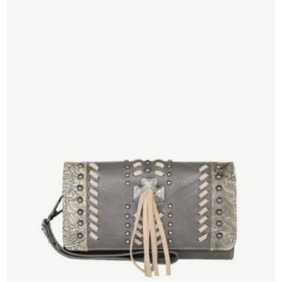 Montana West 234172 Cross with Tassel Wallet - Grey