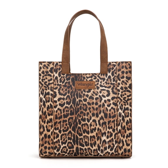 Wrangler Wildside Cheetah Tote Bag for Women Medium Top-handdle Handbags, Brown