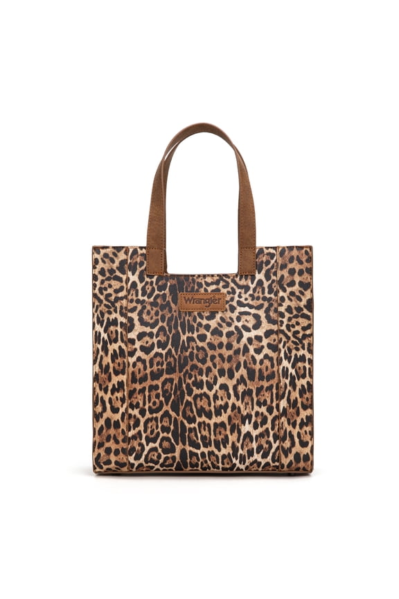 Wrangler Tote Bag for Women Wildside Cheetah Medium Handbag Top Handle for Work Montana West Stylish and Functional Tote Bags for Everyday Use, Brown