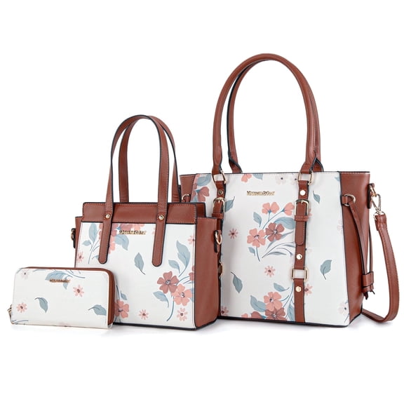 Montana West 3PCS Purses for Women Tote Bag and Wallet Set Shoulder Satchel Handbags, Brown